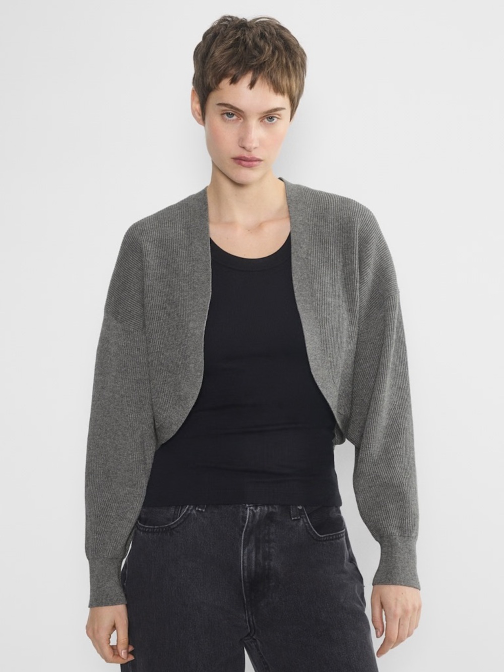 NWT - Aritzia Babaton Decision Shrug - Size XS - Heather Charcoal